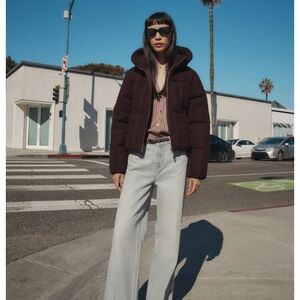 Zara Dark Brown Puffer Jacket